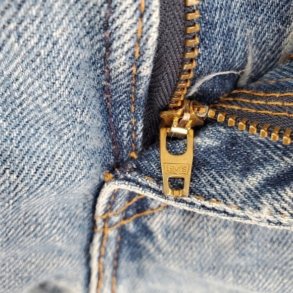 Vtg Levis 550 Blue Jean 16 Mis L 33x33 Hi Rise Relaxed Tapered Western 04/00 USA - Picture 11 of 16